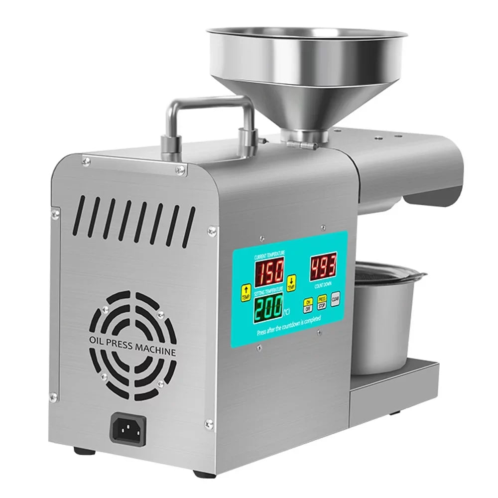 Device Display Steel No-Fry Intelligent Material Function Adjustable Temperature Digital Extraction Presser RG-312 Machine Oil Automatic Pressing Tomshoo Stainless Household with Oil