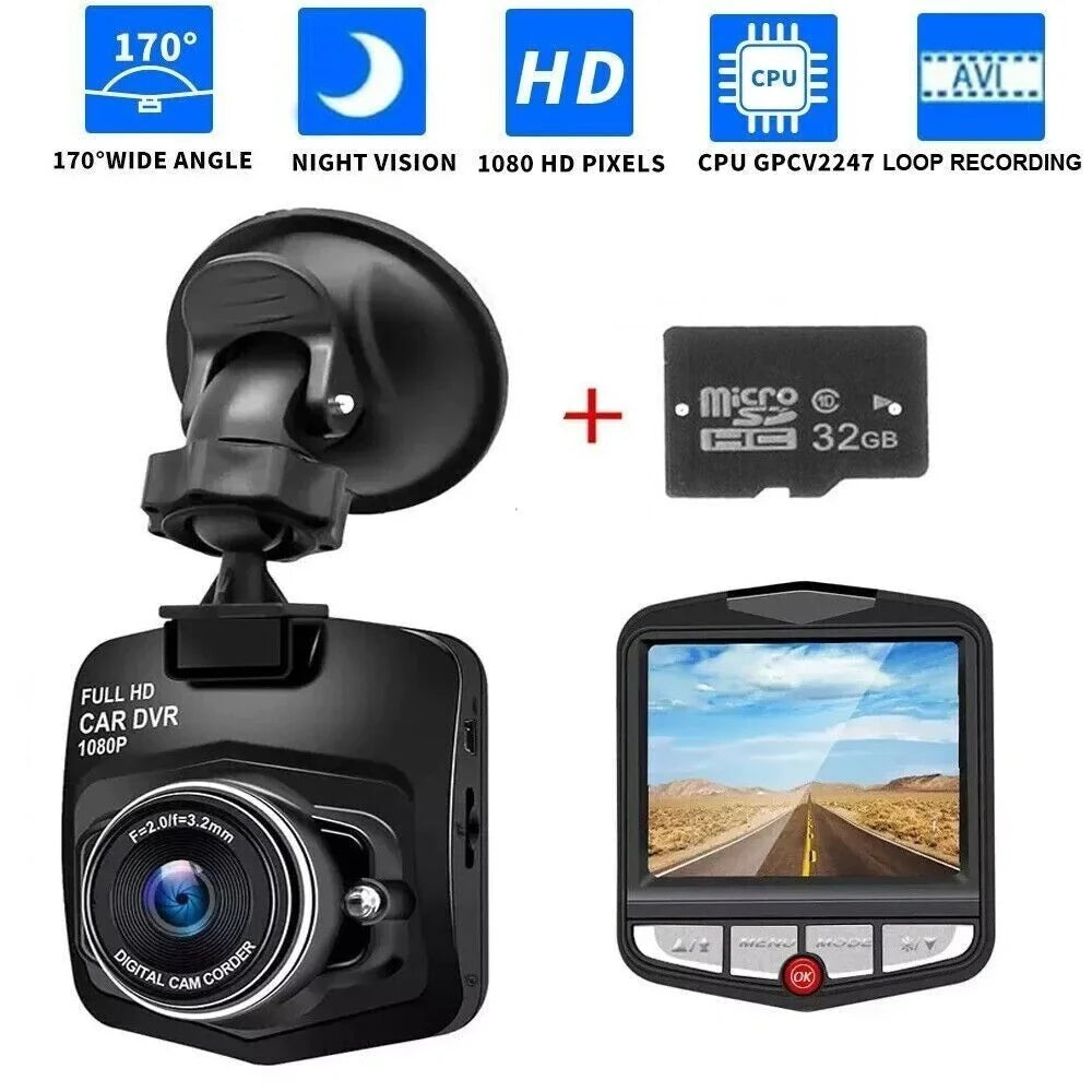 DVR or Night 1080P Dash 2.4'' G-sensor Full Car Vision Camera Rear Front Cam HD