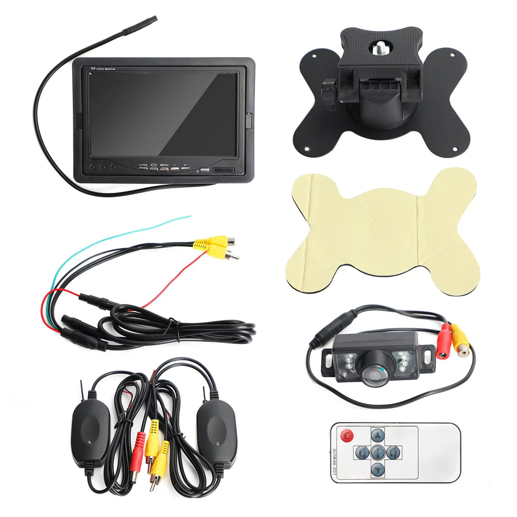 HD Car Monitor Wireless LCD Rear Vision Night IR 7" View Backup Truck Camera Kit