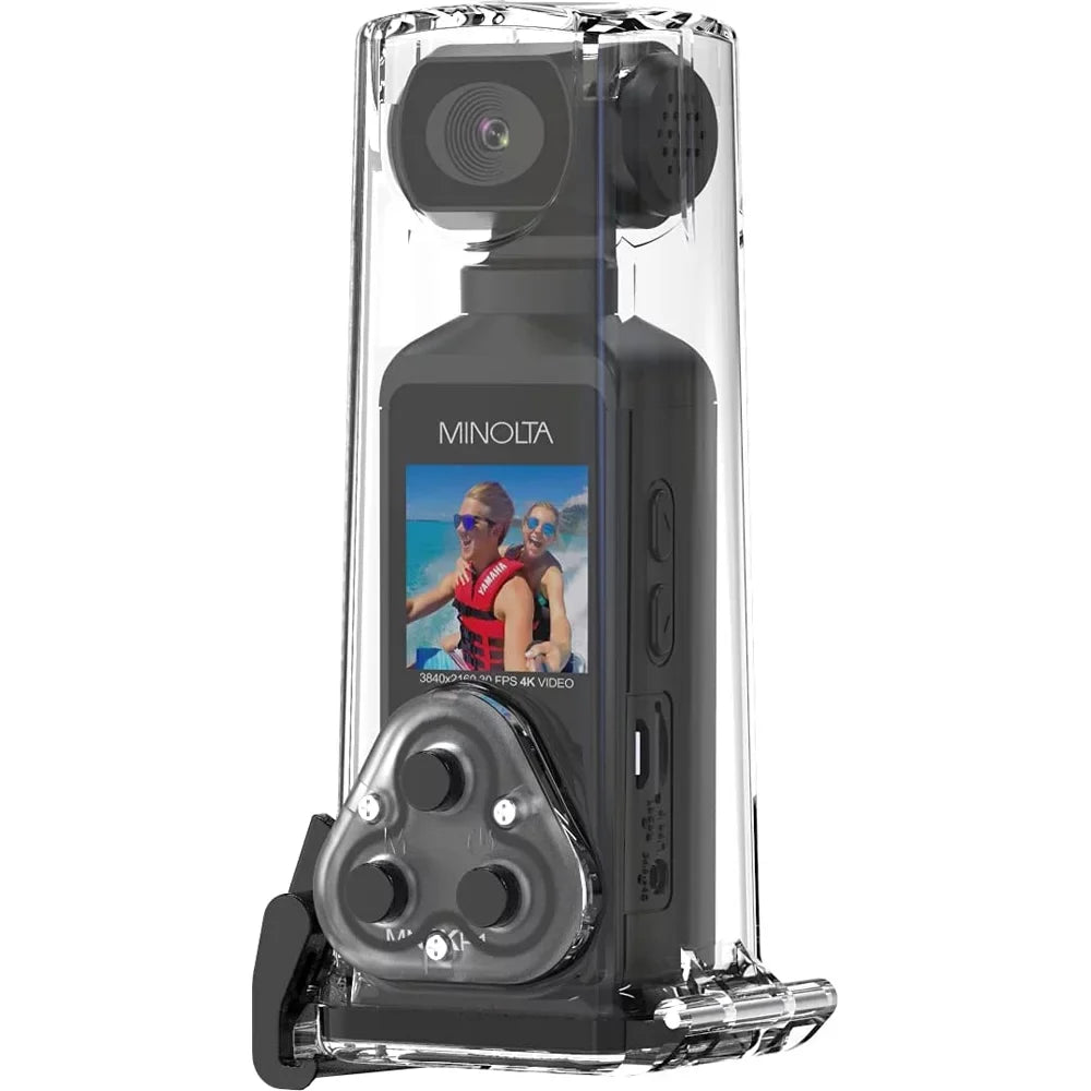 Minolta & MN4KP1 Pocket Camcorder Housing (Black) 4K Waterproof HD Ultra w/WiFi
