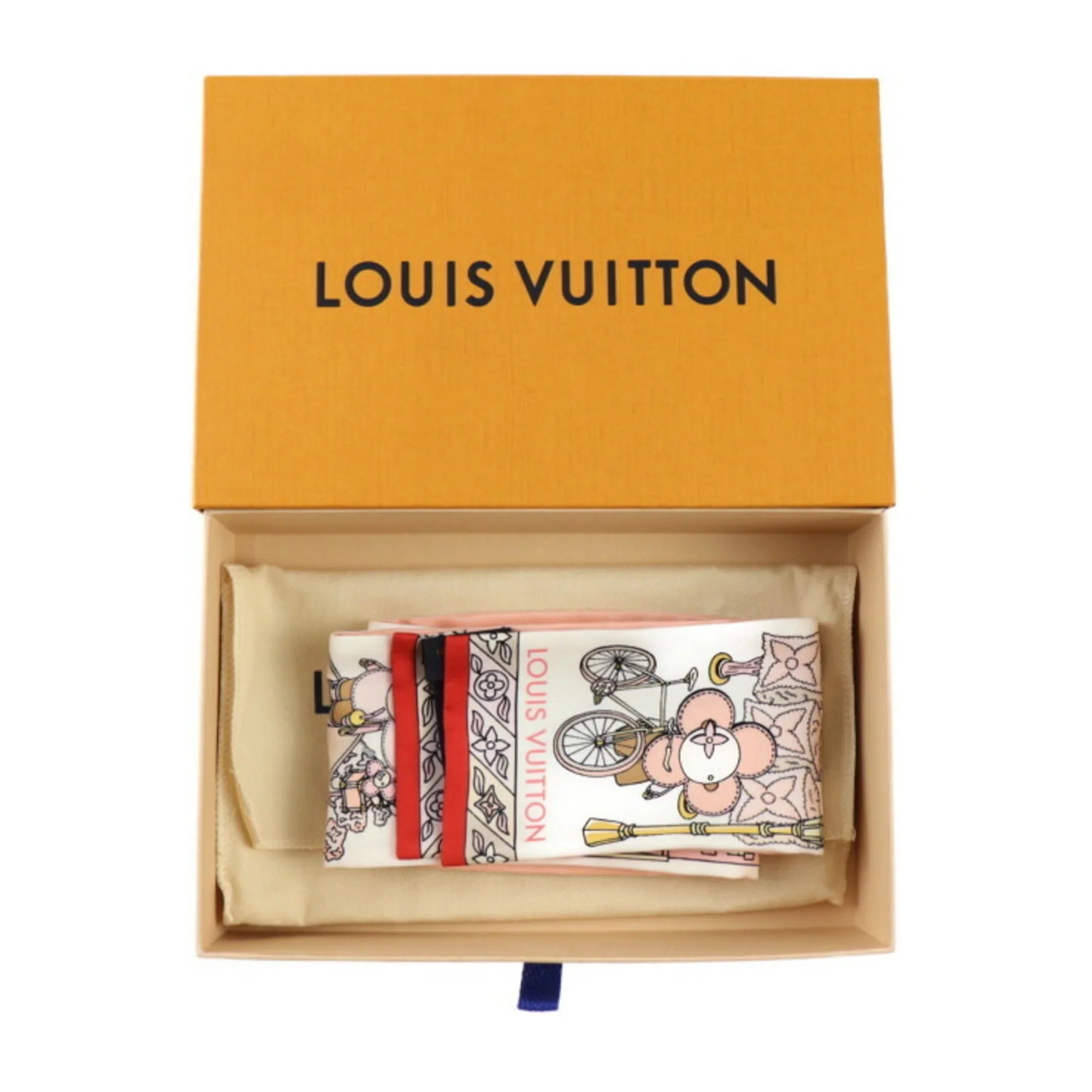Silk Pre-Owned M77780 Multicolor Ribbon Bandeau Scarf Monogram Vivienne Seek VUITTON and Hide Vuitton New) Rose LOUIS (Like