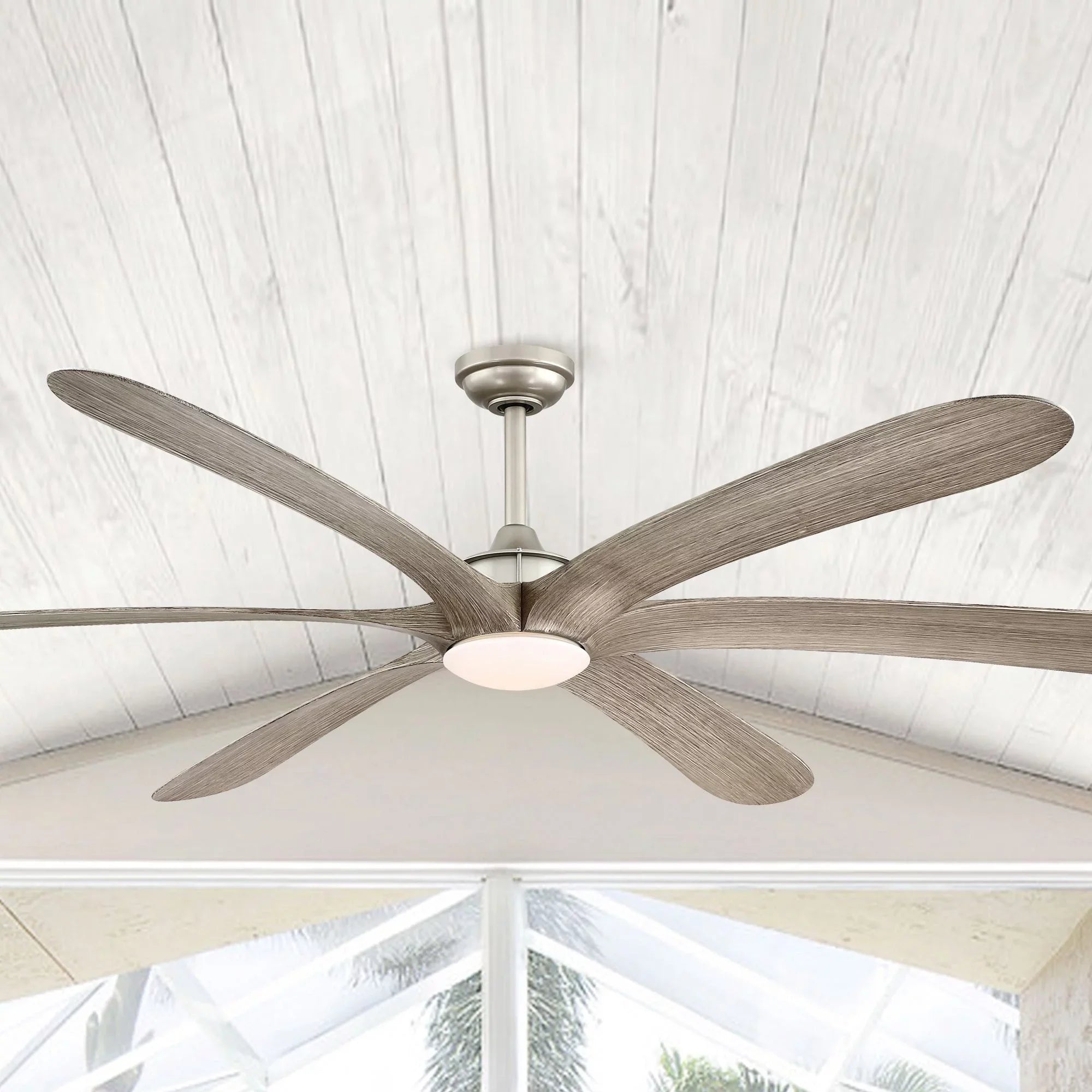 Light Motor and Nickel with Fan Remote Driftwood 72-inch Ceiling 6-Blade Uncle Parrot DC