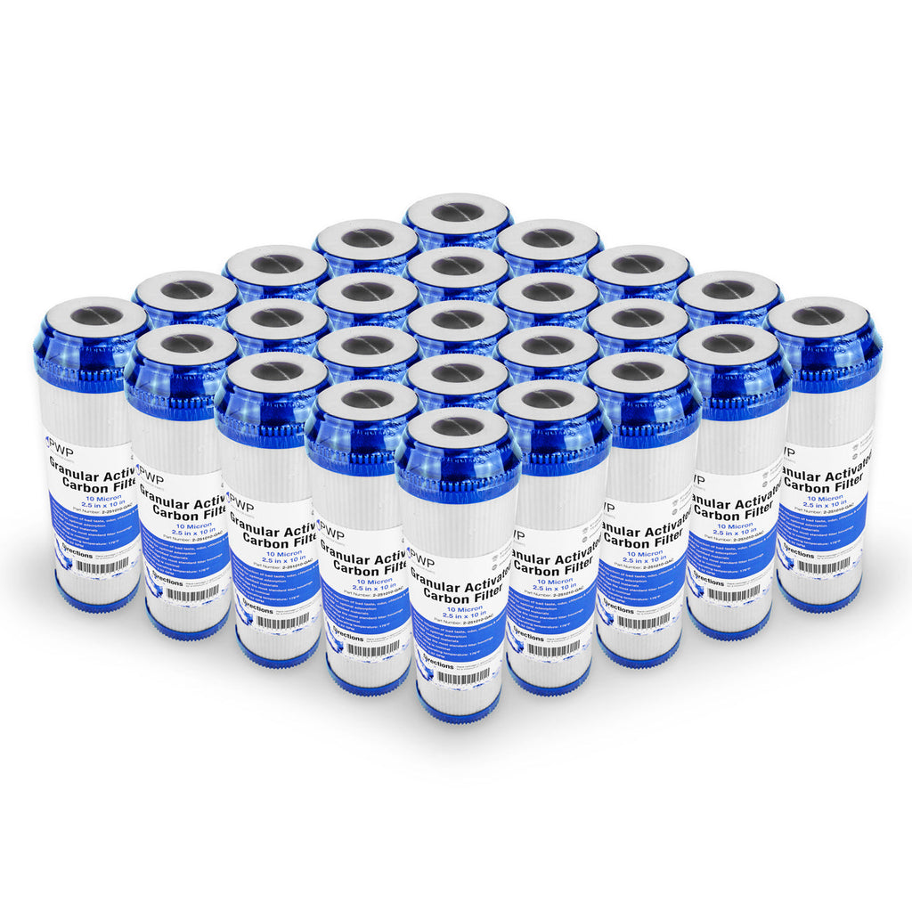 Filter 25 2.5 10 Water Activated Micron pack x10" Granular Carbon Cartridge