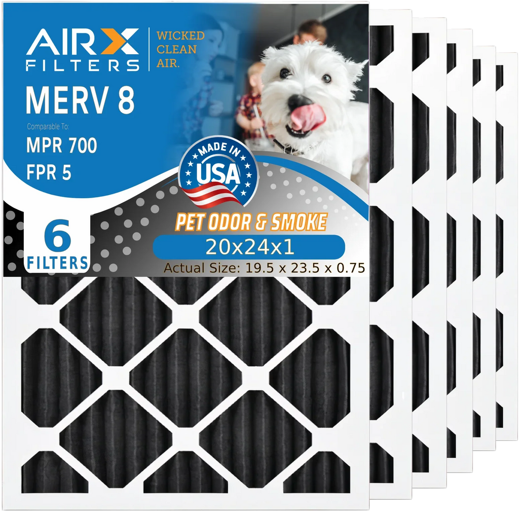 by MERV Carbon 20x24x1 Filters Furnace 6 Eliminator AIR. Filter to WICKED 8 Made Premium & Pack HVAC 5 FILTERS AC 700 MPR Filter USA FPR Odor Air AIRX Comparable 20x24x1 CLEAN