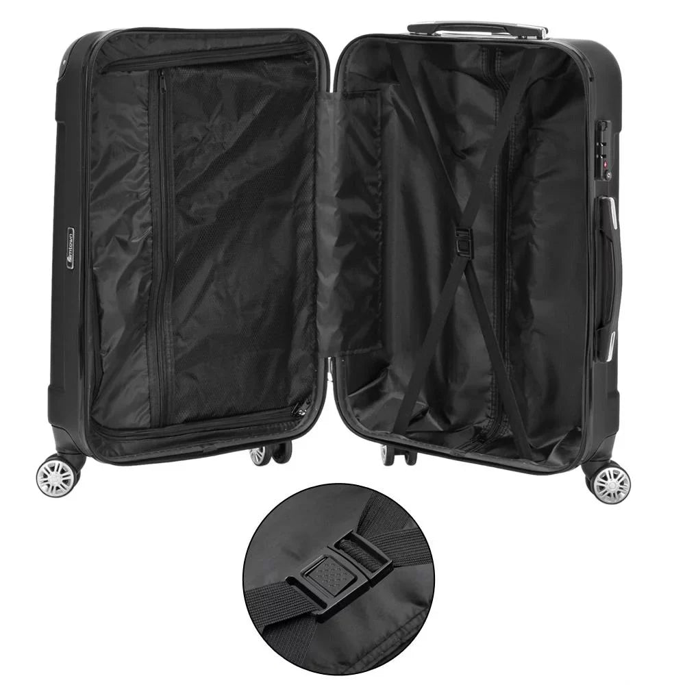ABS Winado Set Pcs Trolley Suitcase Bag 3 Travel Luggage Black