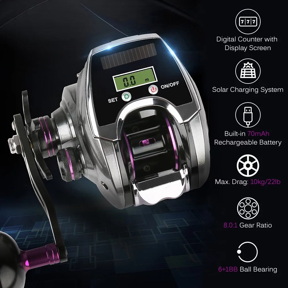 for Reel Charging Display System Speed Ratio with Baitcasting Sun Digital 8.0 1 High Fishing OWSOO