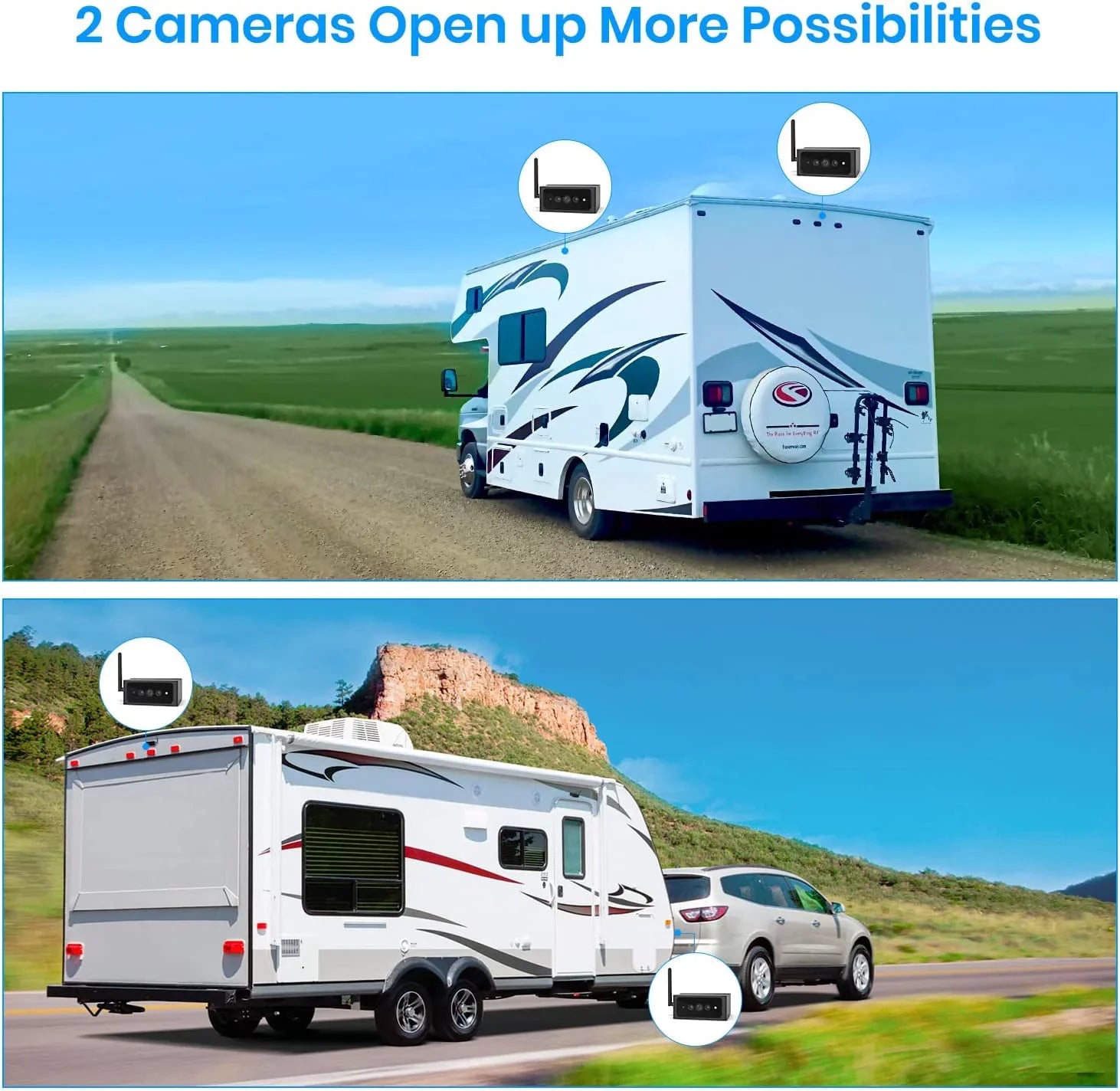 Camera Backup Back View Wires Camara, Installation Vision System Rear 1080P Car,Truck for Camera Only,No Solar4 RV Wireless for up Night AUTO-VOX IR