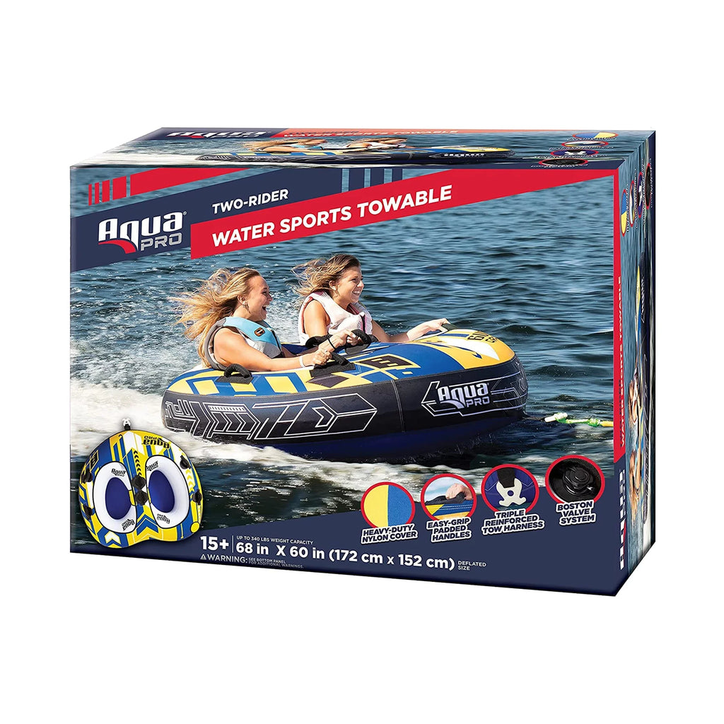 Nylon Heavy AquaPro 2 Person Style Deck Yellow Rider, Blue Towable Duty &