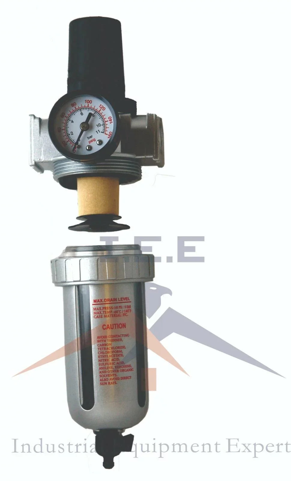 Particulate 3/8" Air Water Regulator Moisture Filter / Compressed Pressure Trap
