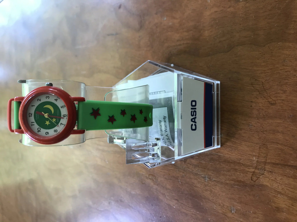 LQ-136A-3B Casio Analog Rare Moon Kids Watch Green and Stars