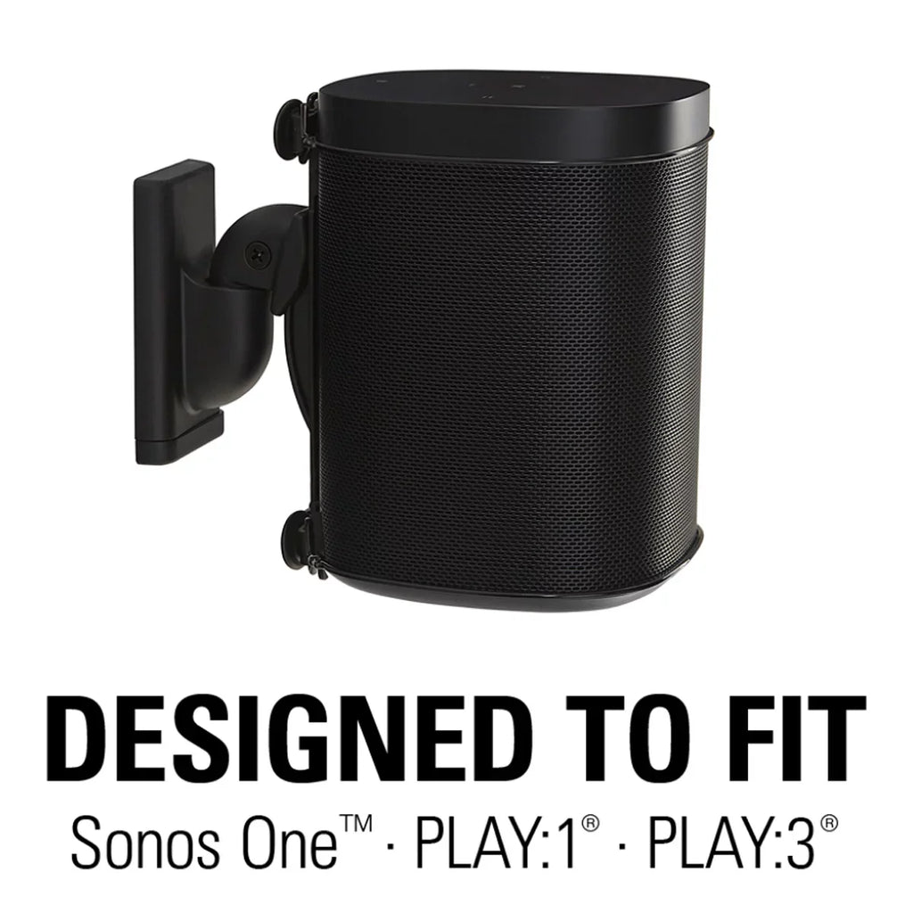 Each PLAY:1, Wireless Swivel Wall and - Mount Tilt PLAY:3 for and Sanus Speaker (Black) Sonos ONE,