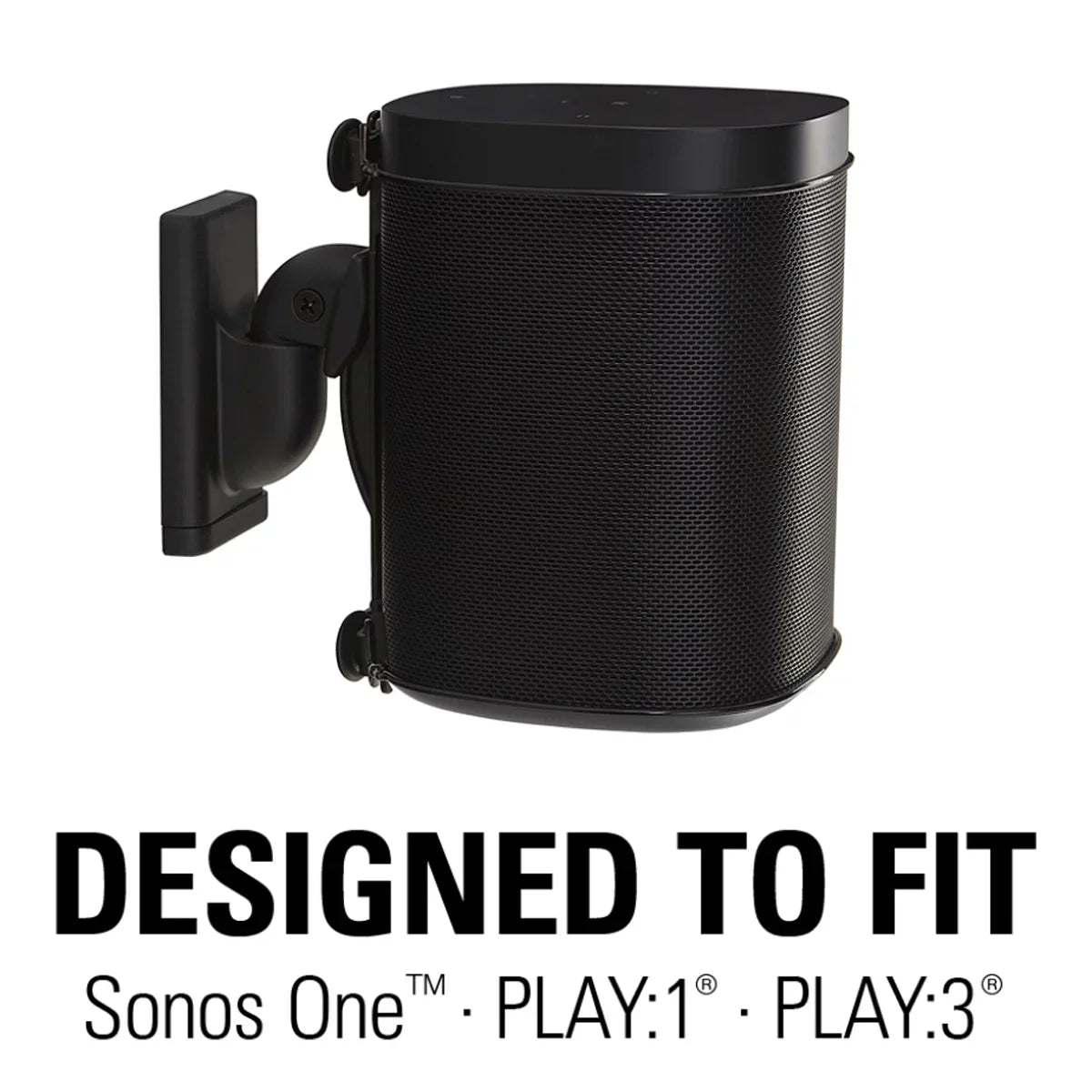 Each PLAY:1, Wireless Swivel Wall and - Mount Tilt PLAY:3 for and Sanus Speaker (Black) Sonos ONE,