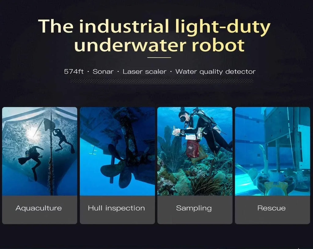 Real-time 200M Drone Professional 4K Pro with Titan ROV T1 Control Robot Remote Camera Steaming Underwater