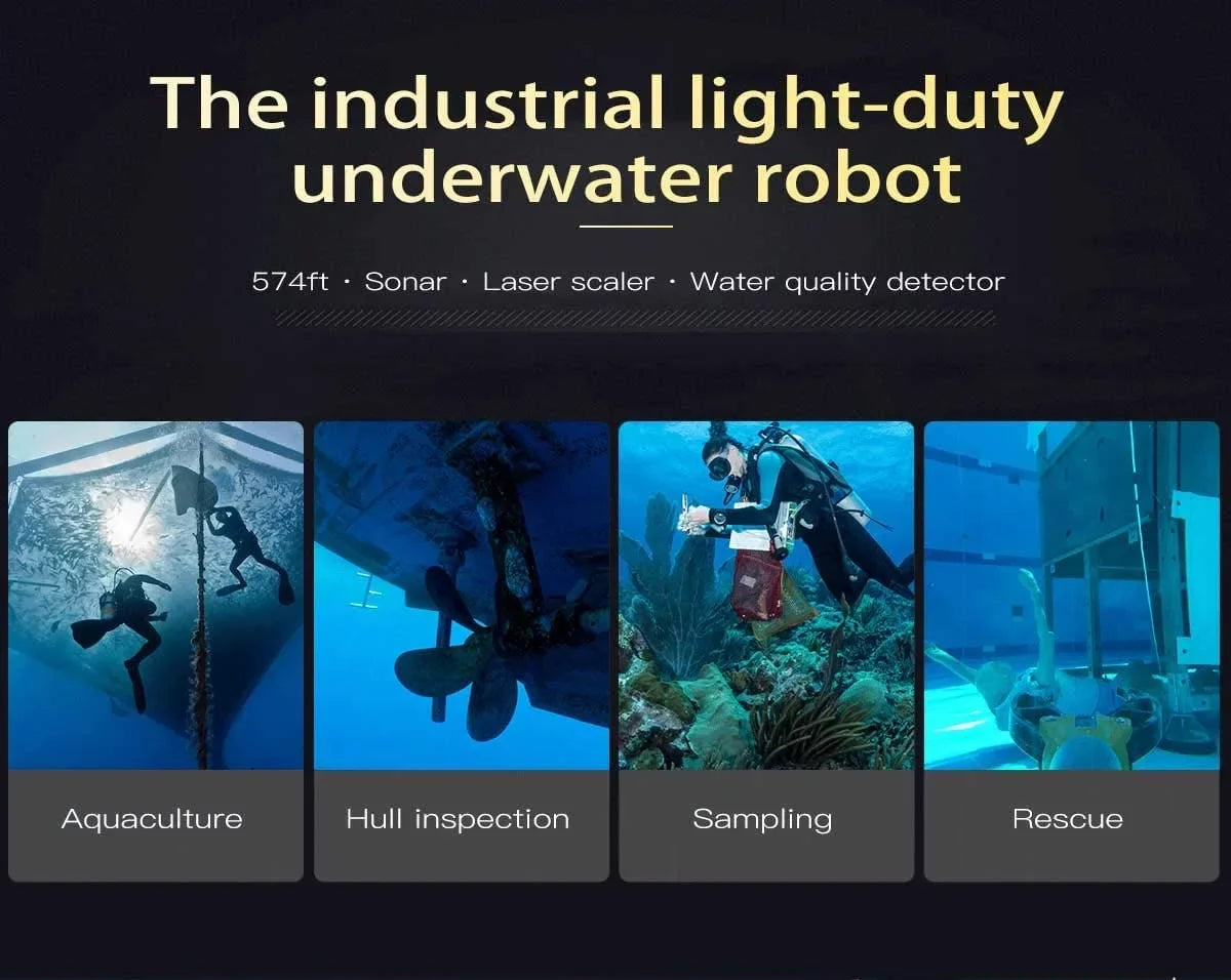 Real-time 200M Drone Professional 4K Pro with Titan ROV T1 Control Robot Remote Camera Steaming Underwater