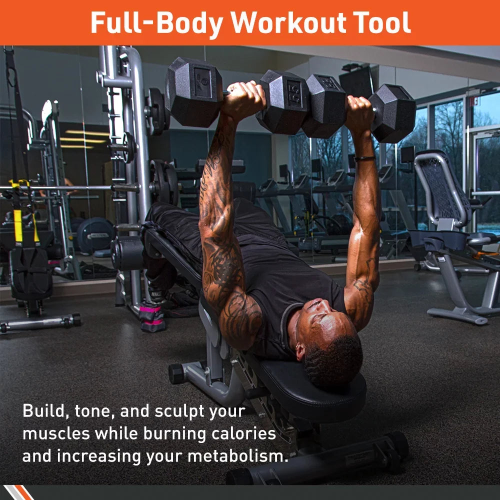 '- Encased Black/Metal - Dumbbell - Hex Rubber of Body Pounds Set 20 Two Sport