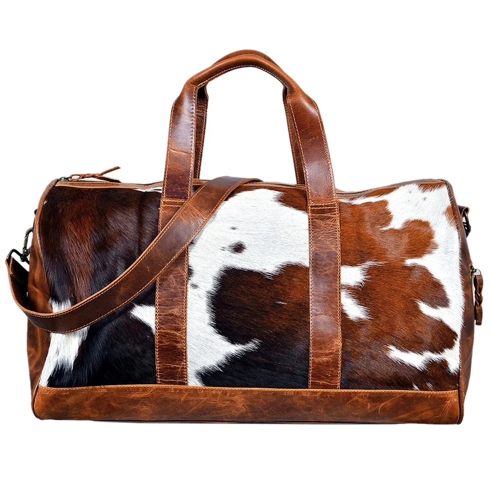 Hair Western American AD Darling Genuine On Duffel Women Handbag ADBGS174BRW Purse Leather Bag