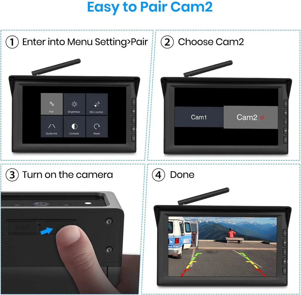 Camera Backup Back View Wires Camara, Installation Vision System Rear 1080P Car,Truck for Camera Only,No Solar4 RV Wireless for up Night AUTO-VOX IR