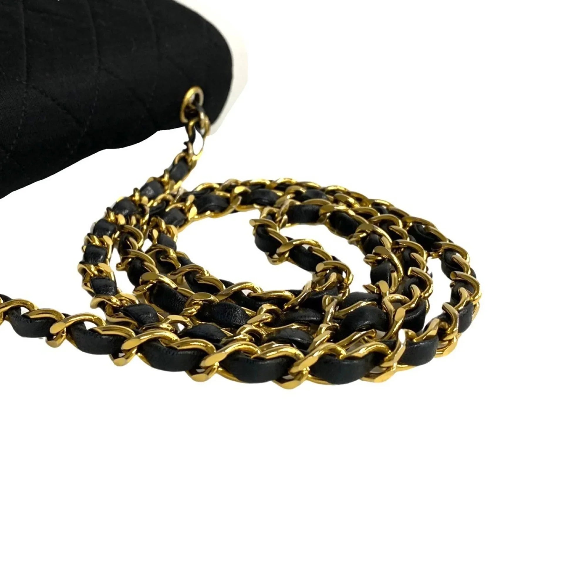Chain Pre-Owned Flap 73960 Bag Matelasse Full Black CHANEL Lambskin Turnlock Cotton Shoulder (Good)