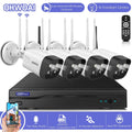 Dual 8CH Camera System, Antennas No {4pcs Detection waterproof, AI Human IP66 Home Wireless Surveillance Floodlight}, Security 3.0MP HDD, audio NVR Two-way