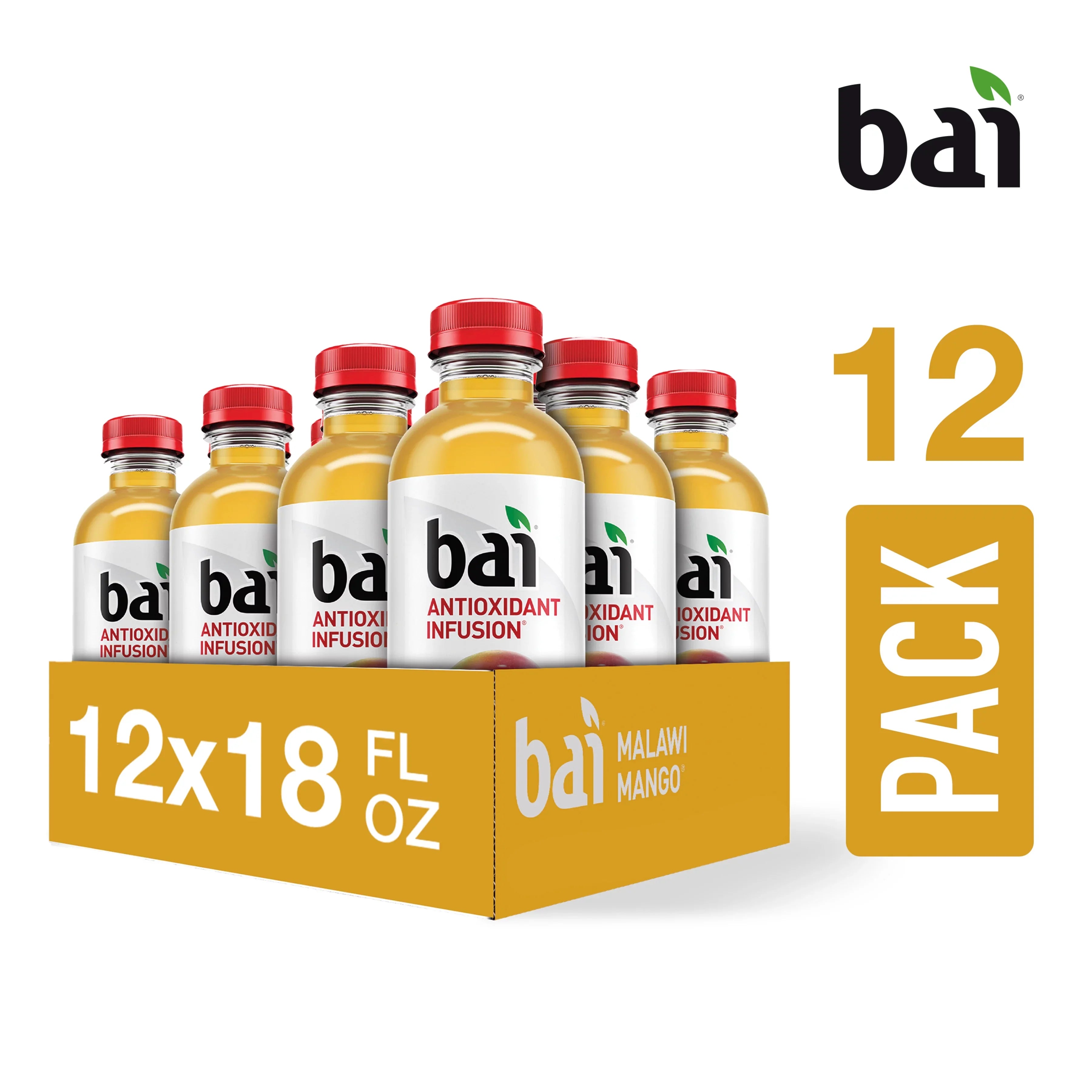 Oz, Gluten-Free, Bai Bottles Infused 12 18 Drink, Mango, Fl Pack Malawi Antioxidant