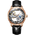 Rose Black Men's Luminous Watch Automatic Skeleton Mechanical Transparent