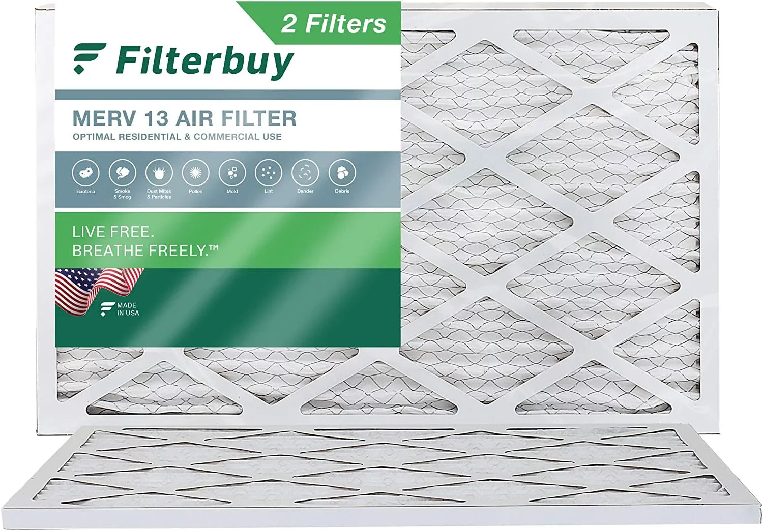 Filters Furnace MERV HVAC Pleated 13 12x24x1 Filterbuy AC (2-Pack) Air