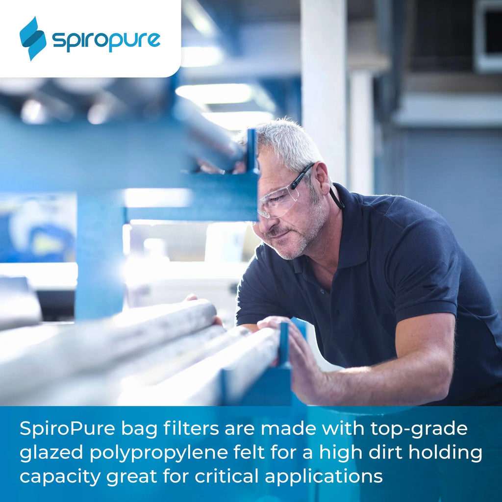 Bag 155387-03 of Micron SP-BP-410-10 (10”) 10 BP-410-10 (Case Polypropylene Liquid #3 Felt Glazed SpiroPure 40) Filter