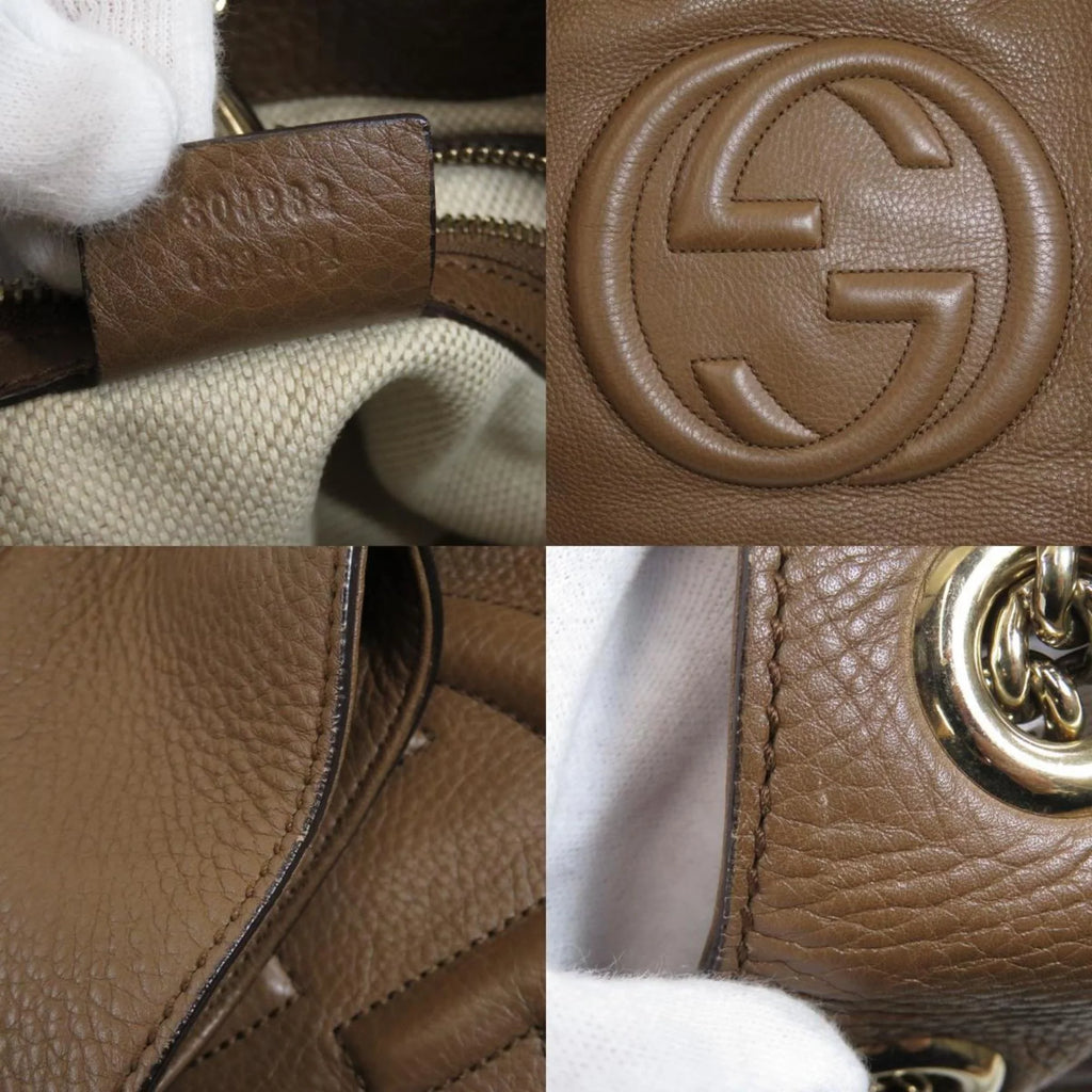 Calf Bag Gucci 308982 Chain Pre-Owned (Good) Tote Soho Ladies