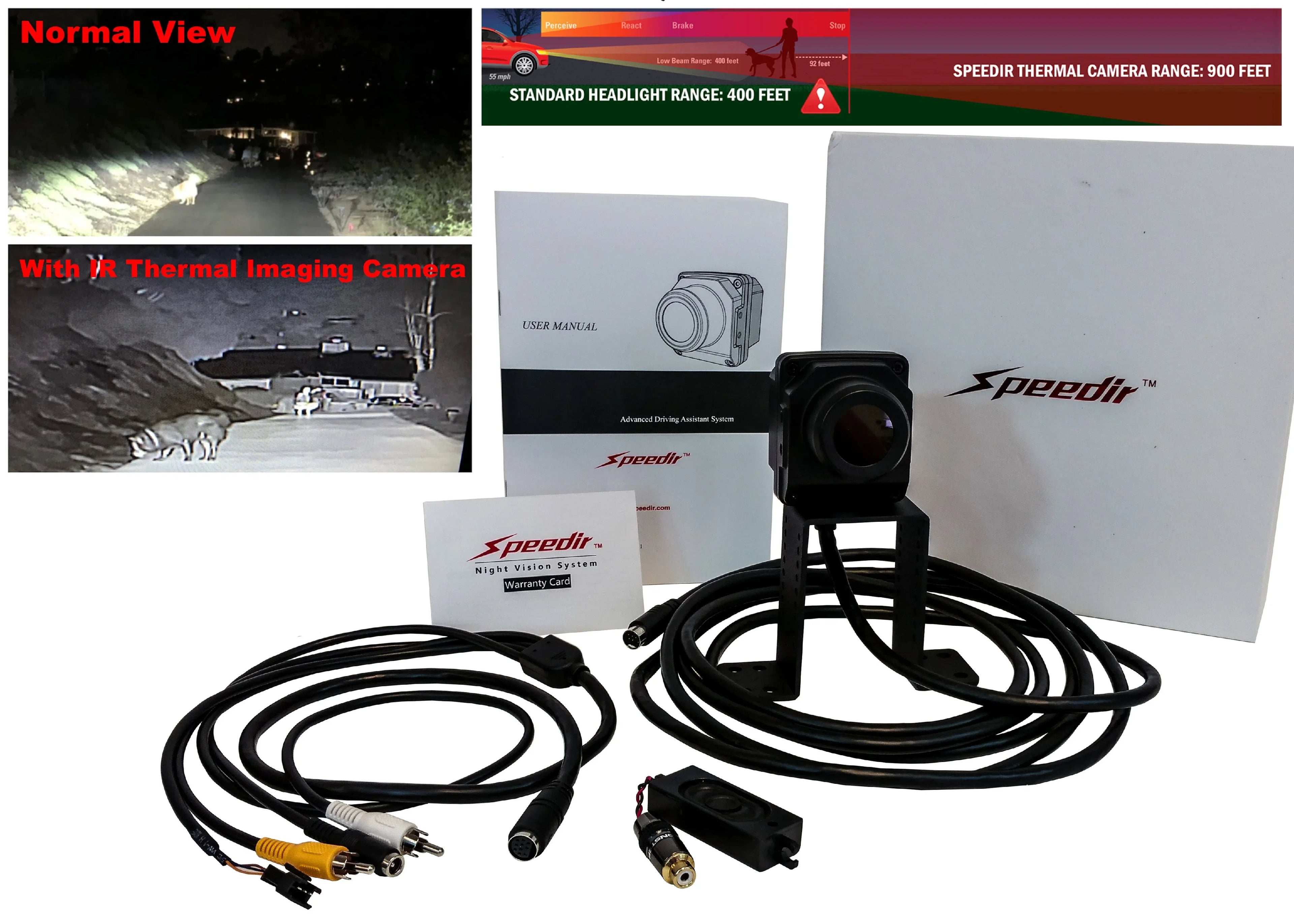 Digital Camera Vision Thermal Sensor Automobile IR System Infrared Driving Night SPEEDIR Imaging Assistant Heat