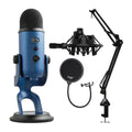 Shock Microphones Boom Microphone Yeti Arm (Midnight Mount with Blue and Filter Stand, Blue) Pop