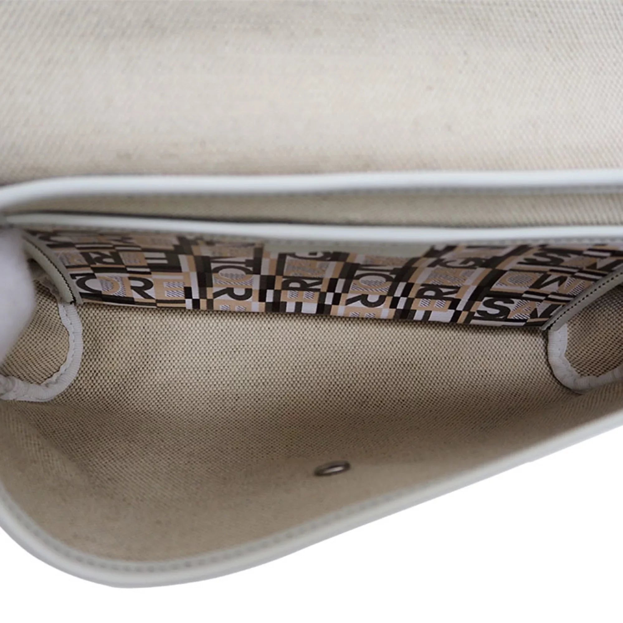 Shoulder Bag (Good) Beige Pre-Owned Salvatore Ferragamo PVC,Leather