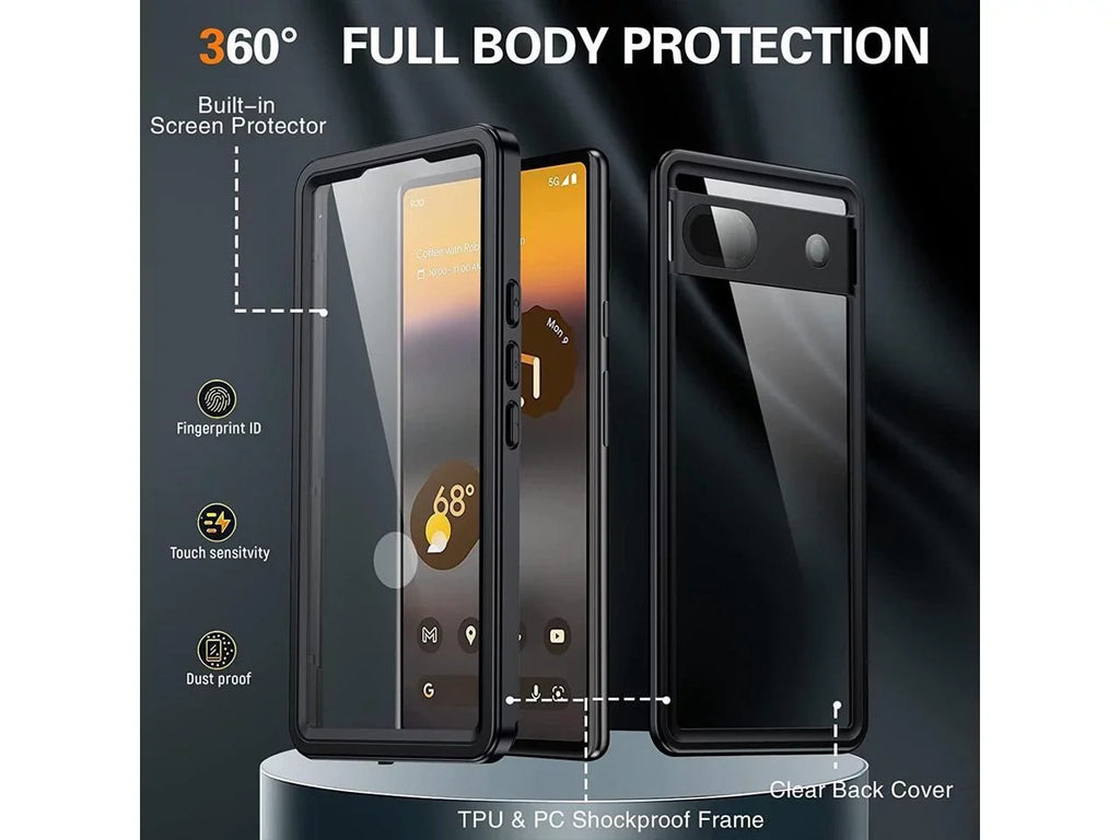 Case Waterproof with Screen Waterproof Underwater Pixel Google Shockproof 6A IP68 Back Case, Pixel 6A 5G for Google Clear Protector Cover Protective
