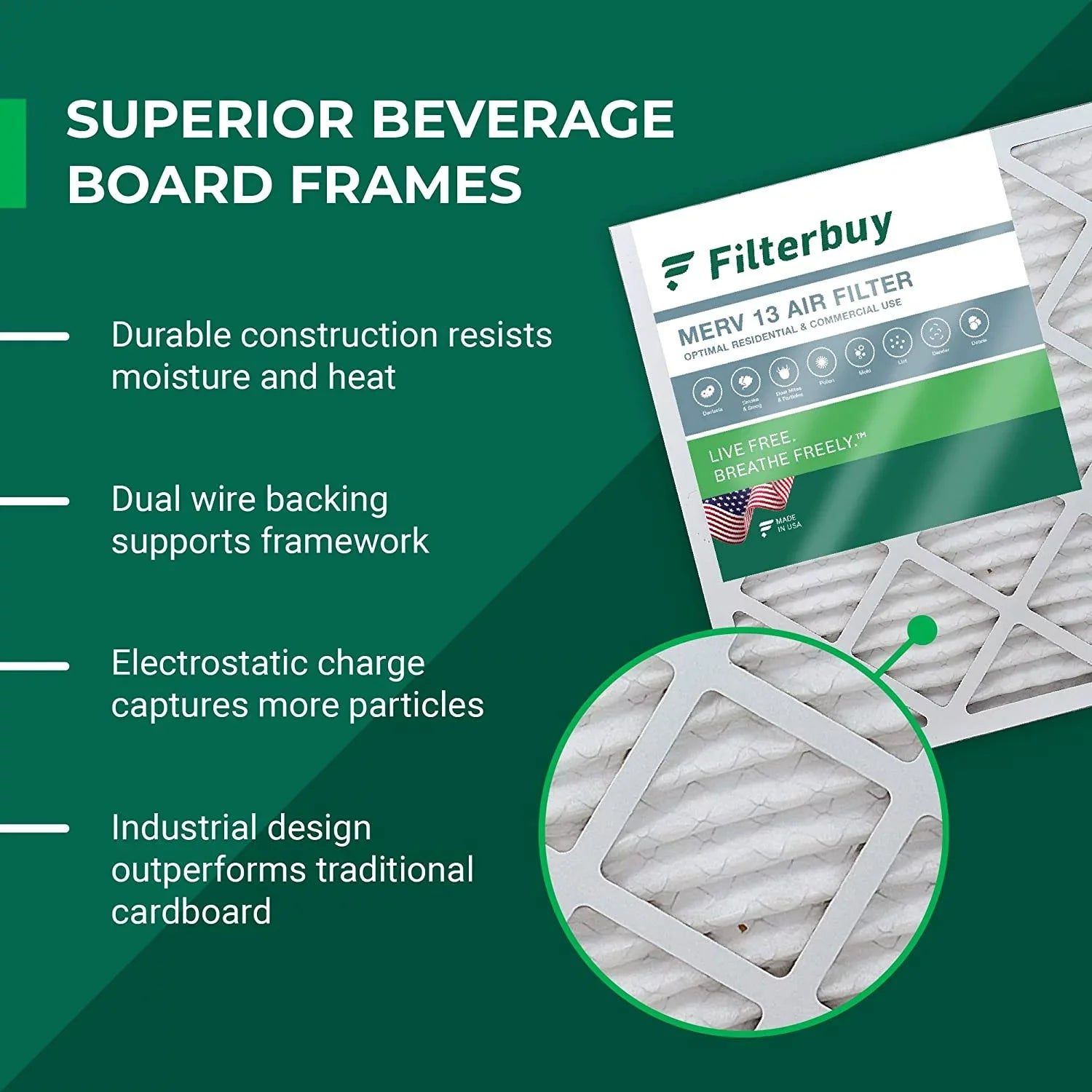 13 Air MERV Filters HVAC (4-Pack) 12x12x1 Filterbuy Furnace AC Pleated