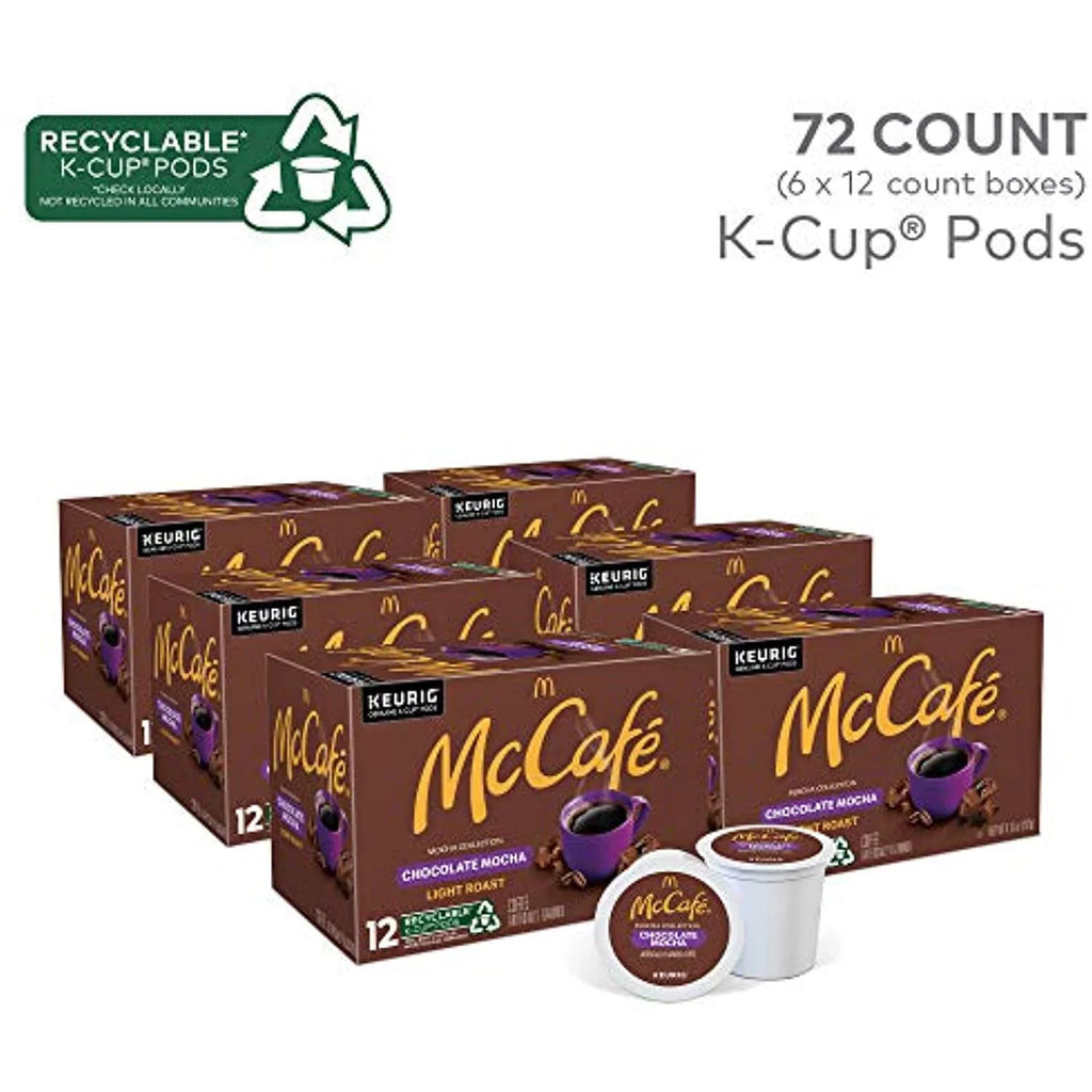 K-Cup Coffee 72 Mocha, Pods, Coffee, Keurig Chocolate Flavored Count Mccafe Single Serve