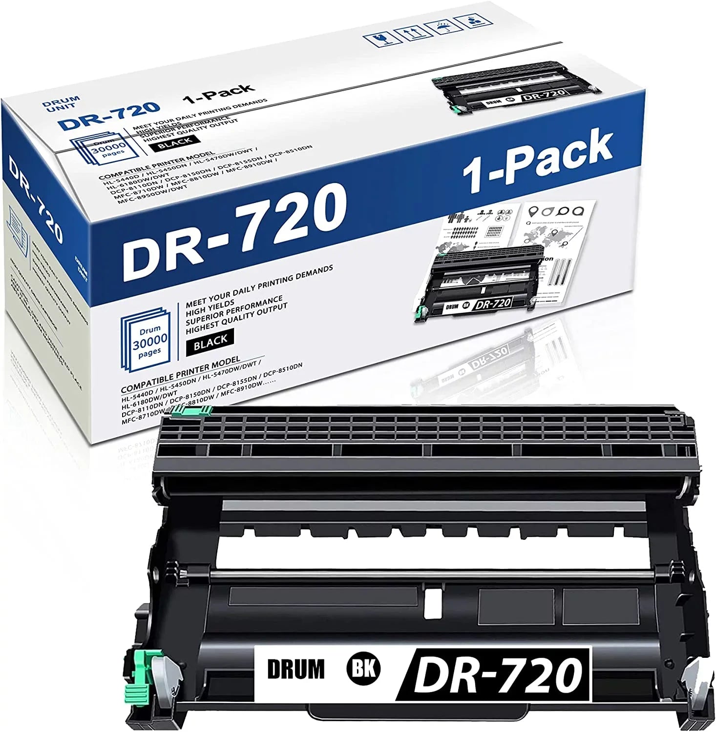 DCP8110DN MFC8710DW 8810DW Printer DR720 Drum Compatible hl5450DN Brother Drum Toner Not for Replacement PackBlack Unit 1 8910DW Unit 5470DWDWT Included 8150DN DR720