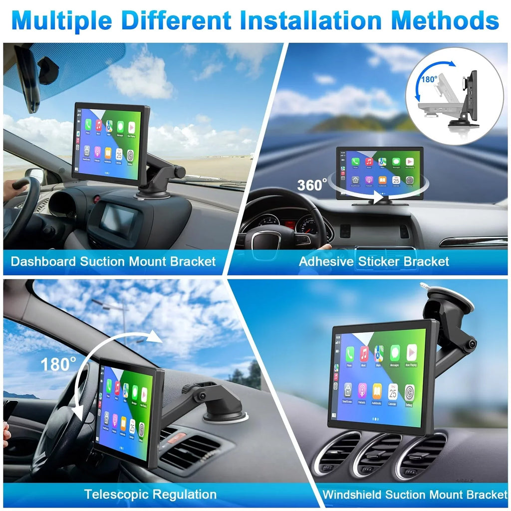 Navigation, Player Apple Car 9 Stereo, Play Dash DVR, Car Mate Carplay Screen Touch Camera Radio Backup Carplay Drive Audio 2.5K Wireless Inch Receiver, Multimedia Car Cam,1080p