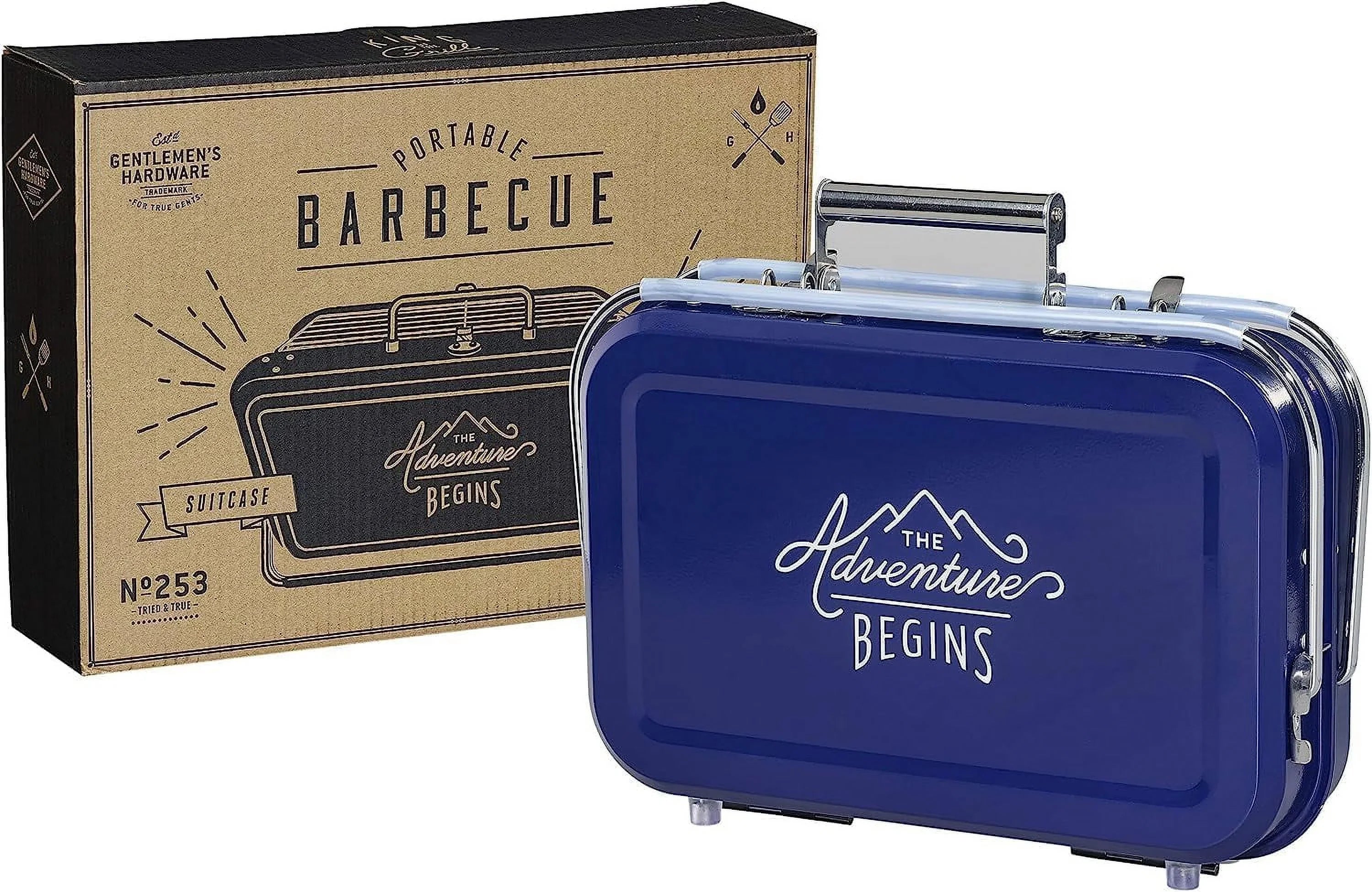 Lightweight, Go, Grilling Convenient Case, Metal On Portable Carrying (Blue) YANPO Barbeque Easy Durable, Retro - For Charcoal to Assemble, the w/