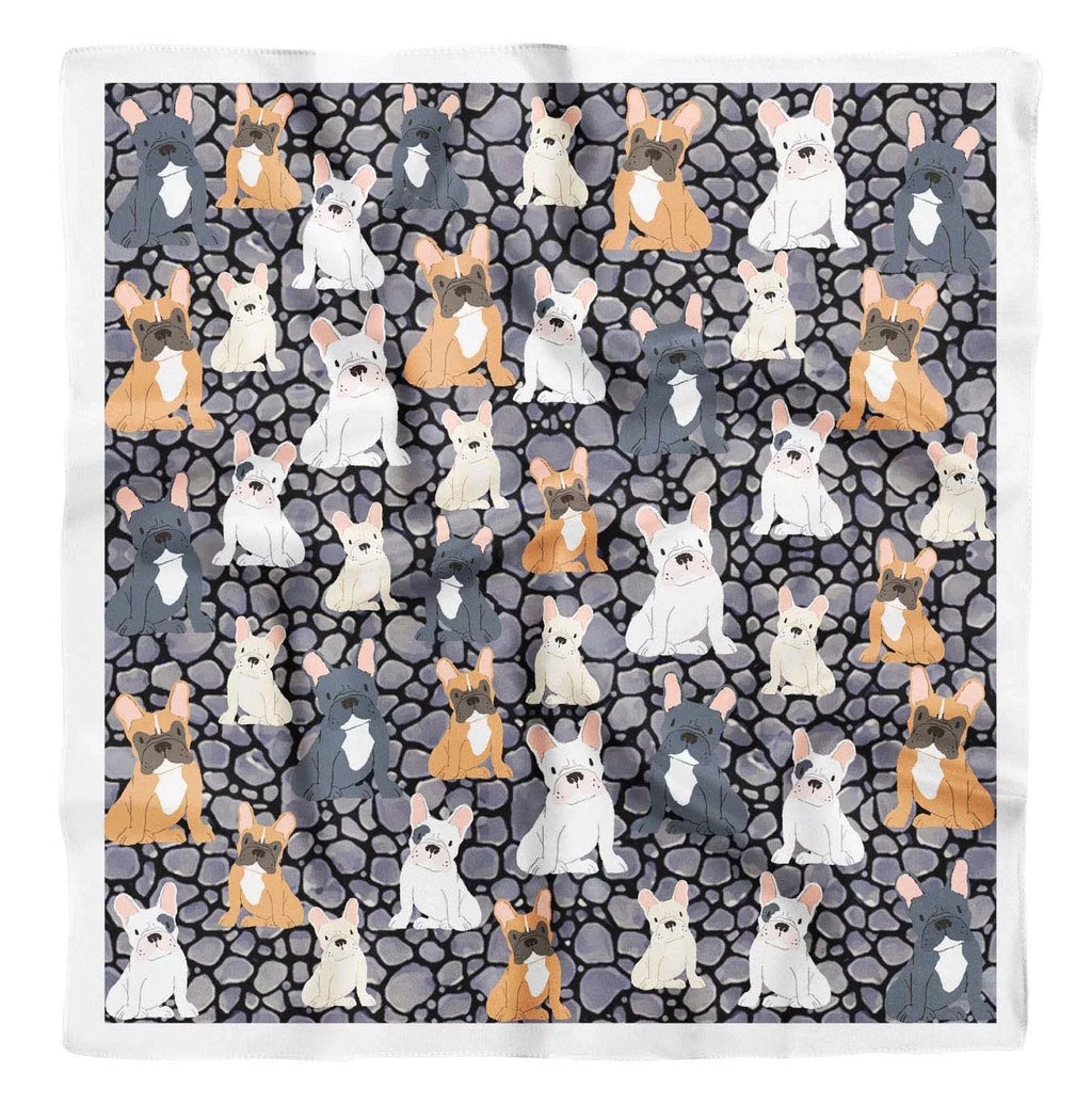 Hair Dogs Mix Pure SilkScarfFor Grey Head Neck Printed Bandanas Square For Phagun Women