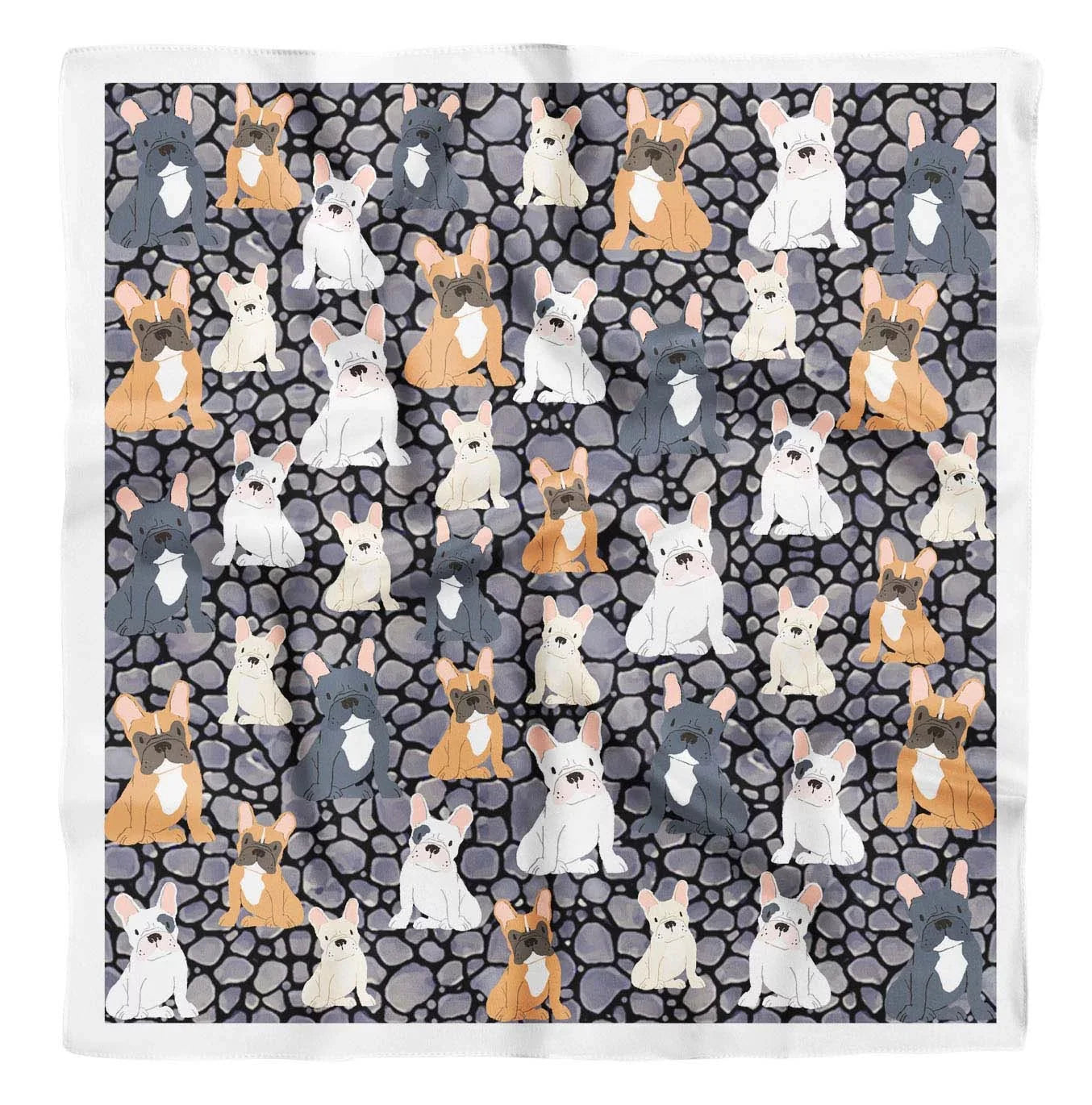 Hair Dogs Mix Pure SilkScarfFor Grey Head Neck Printed Bandanas Square For Phagun Women