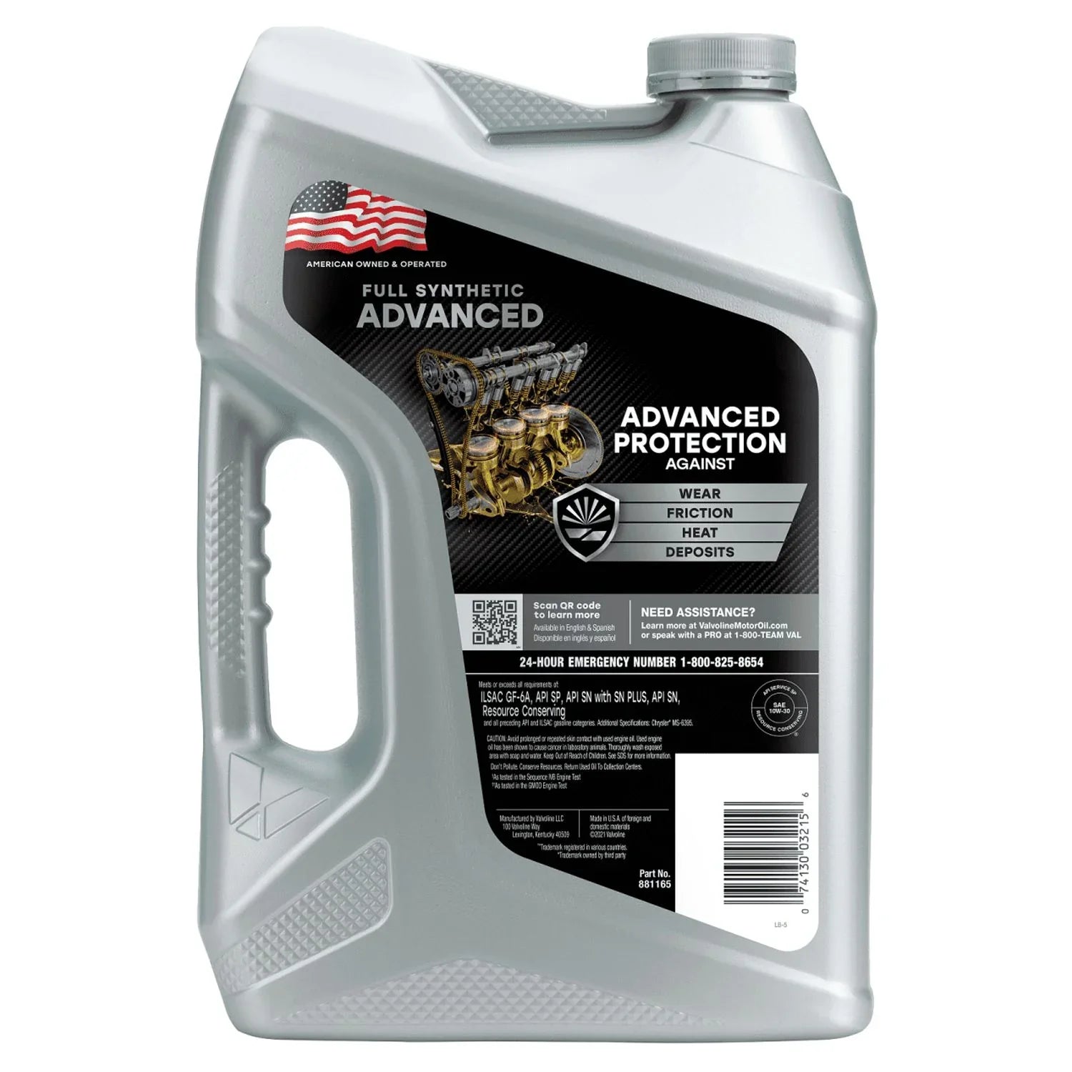 QT 5 Valvoline Synthetic Motor Oil 10W-30 Advanced Full