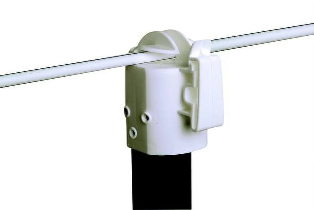 Insulator and White T-Post Safety Gallagher Cap
