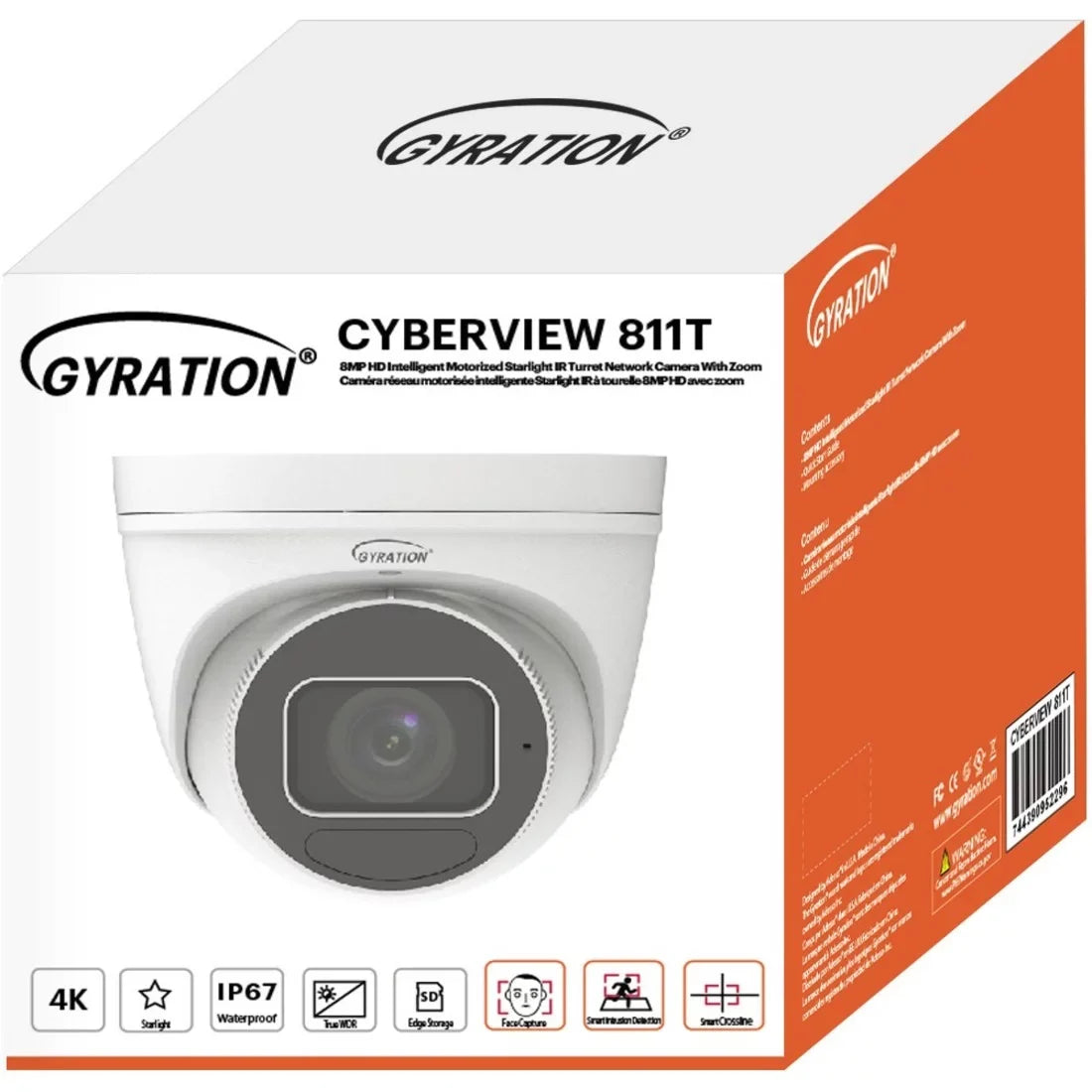 Megapixel HD Gyration 8 Camera, CYBERVIEW Indoor/Outdoor Network Turret 811T Color,