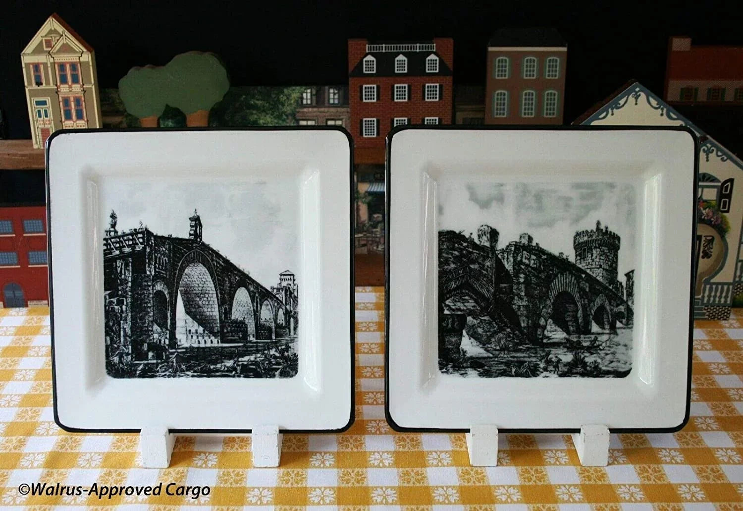 Ceramic Square Charming Old 2 Cocktail World Italian New Brunelli Plates Touch Bridge by Salad 8"