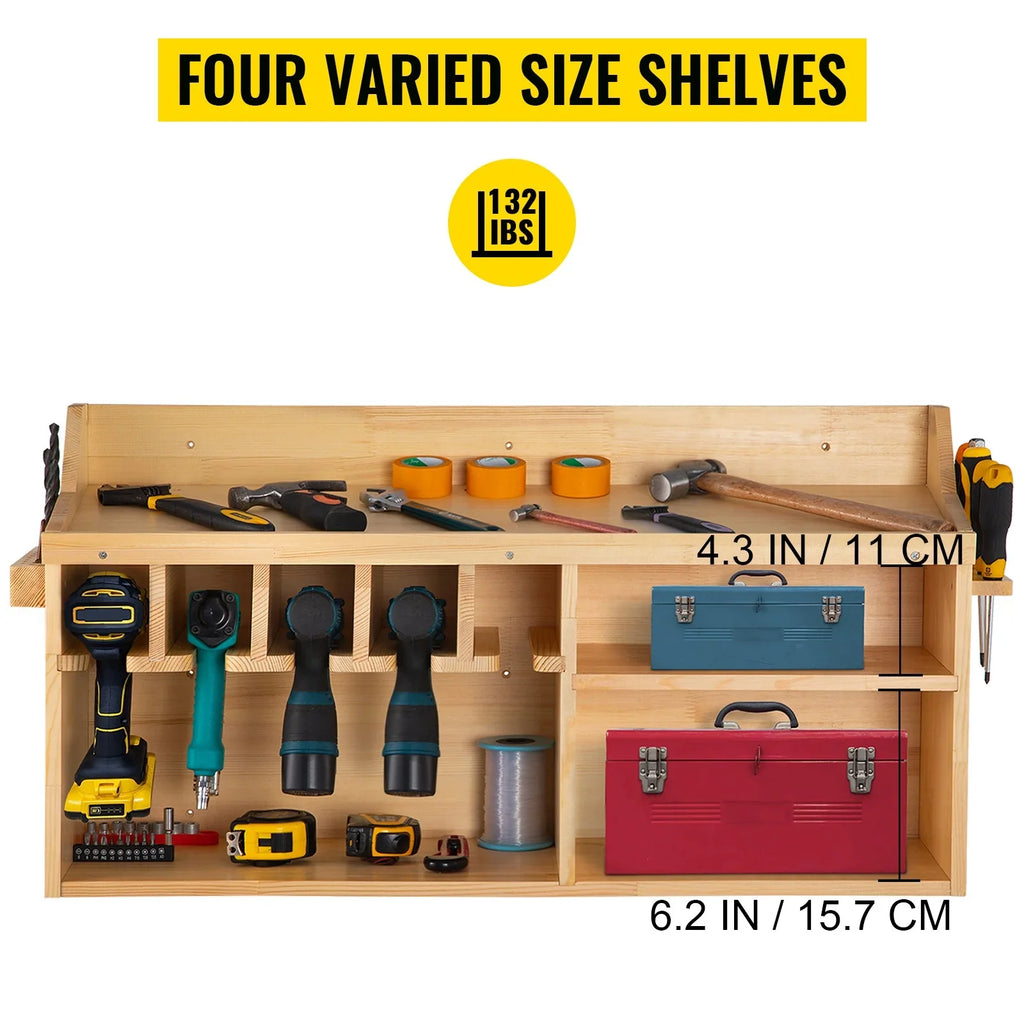 BENTISM Mounted Organizer Tool Tool Wall 5 Slots Drill Wall 4-shelf Power Holder