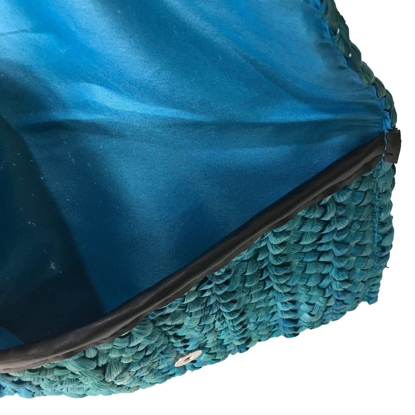 Eliza Clutch, Fashion Ocean Blue Envelope Straw Culture Crochet