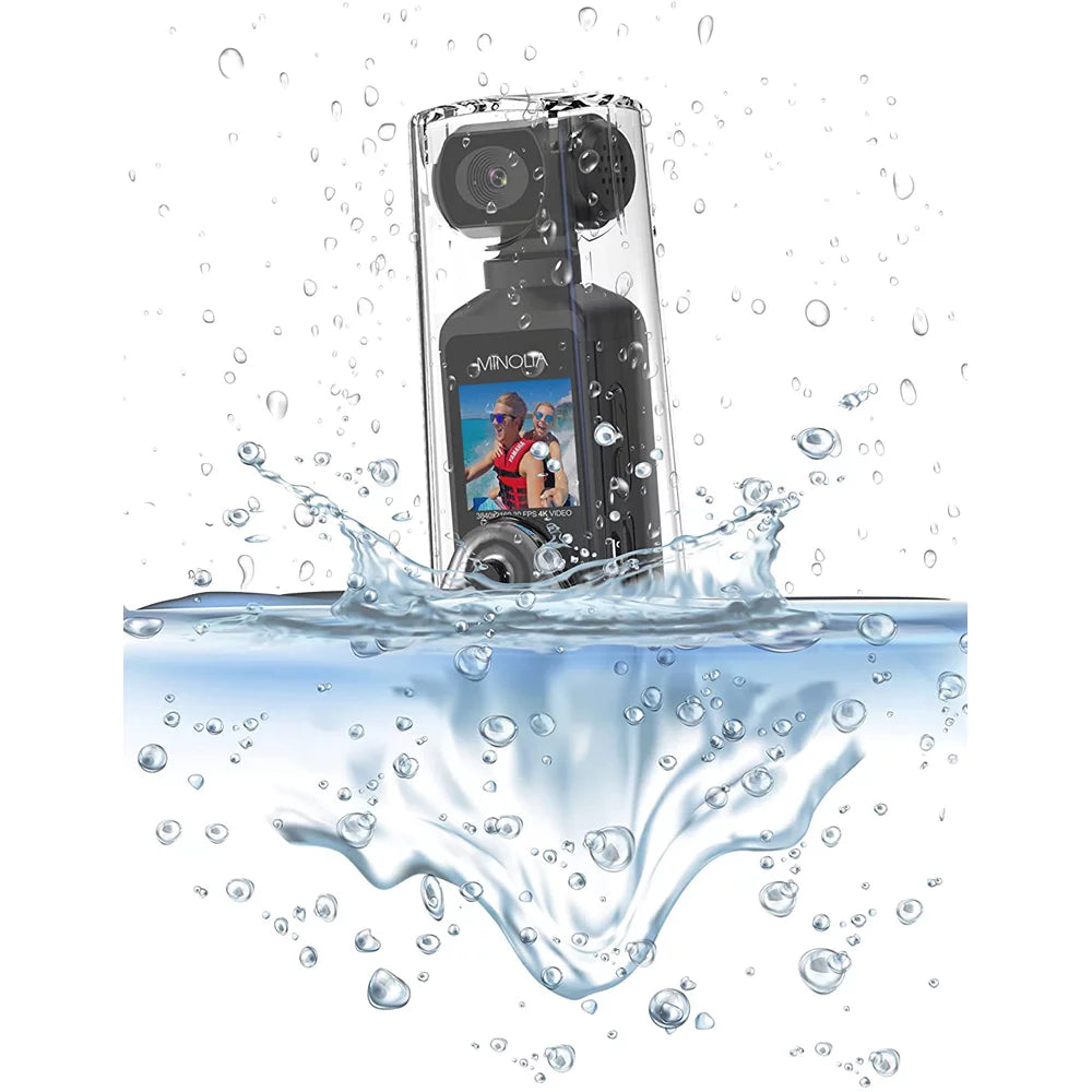 Minolta & MN4KP1 Pocket Camcorder Housing (Black) 4K Waterproof HD Ultra w/WiFi