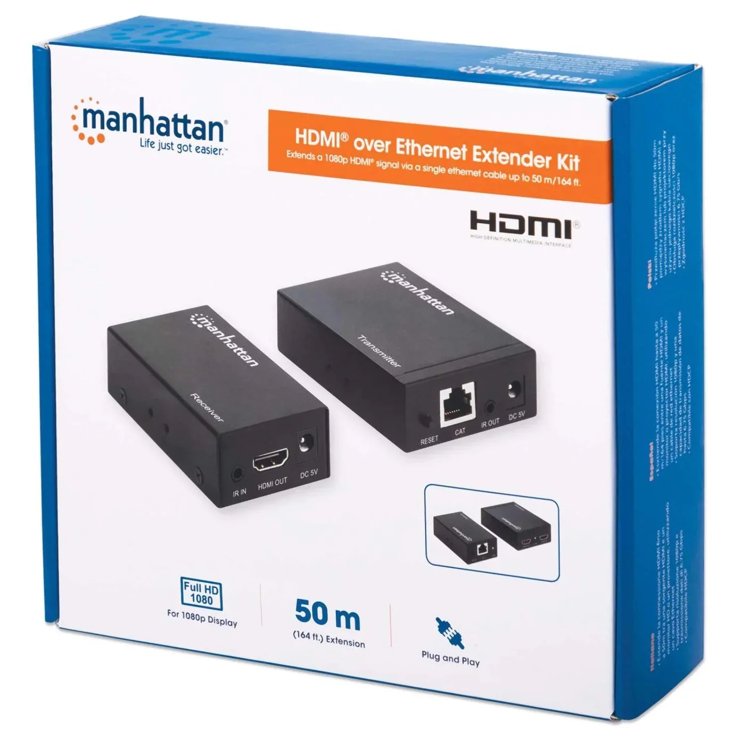 over Up with IR Cat6 support 164 Extender Manhattan and Cable to 1080p HDMI Ethernet Kit ft. Single