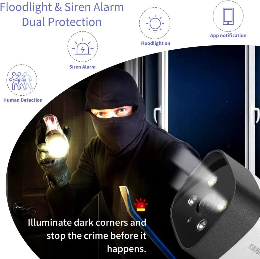 Dual 8CH Camera System, Antennas No {4pcs Detection waterproof, AI Human IP66 Home Wireless Surveillance Floodlight}, Security 3.0MP HDD, audio NVR Two-way