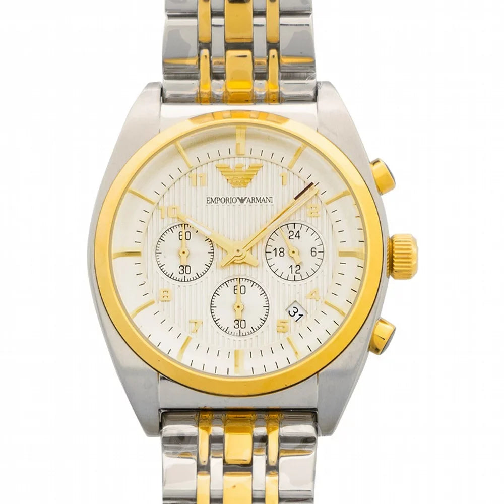 Chronograph Watch AR0396 43 Stainless Armani Steel mm Classic Emporio