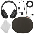 Connection Case Includes: for Plug & Carry Adapter Cable, In-Flight Microfiber Type-C (Black) Wireless Cloth - Sony USB Use, Headphones Compact Over-Ear Noise-Canceling WH-1000XM4 Cable, Cleaning